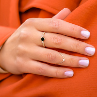 Кольцо Лýна из красного золота с эмалью и фианитами (арт. 141237еч) – изображение 4