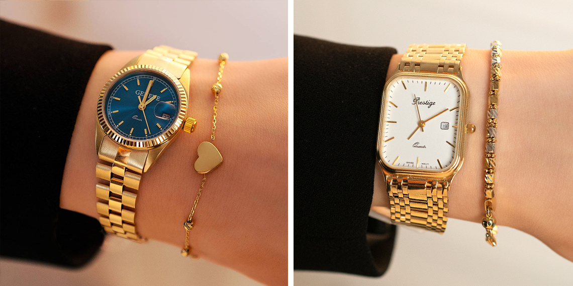 Как носить мужские и женские драгоценные часы с браслетом 2