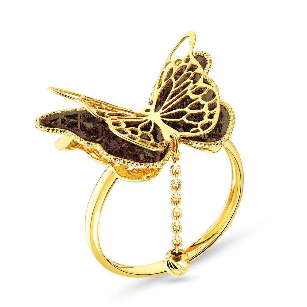 Каблучка Francelli «Метелик» з жовтого золота (арт. 155053жкр)