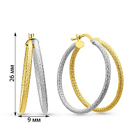 Золотые серьги-кольца без камней (арт. 1091896/25жб) – изображение 2