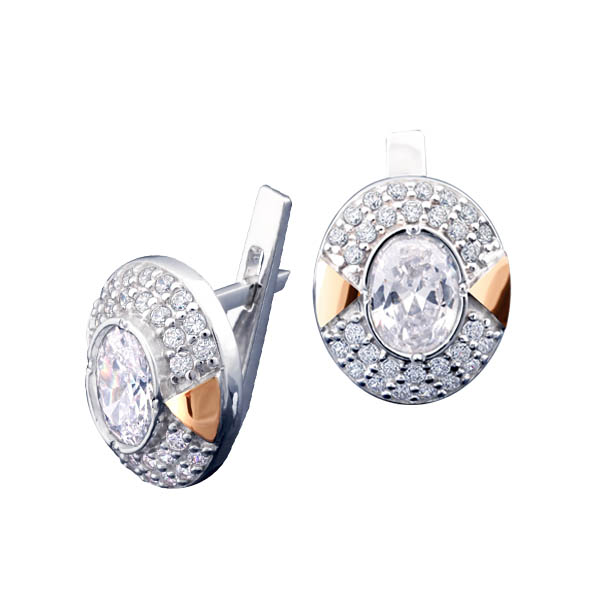 Серебряные серьги с фианитами (арт. 7202/221С) – изображение 1