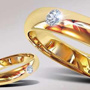 фото золотые обручальные кольца с бриллиантом