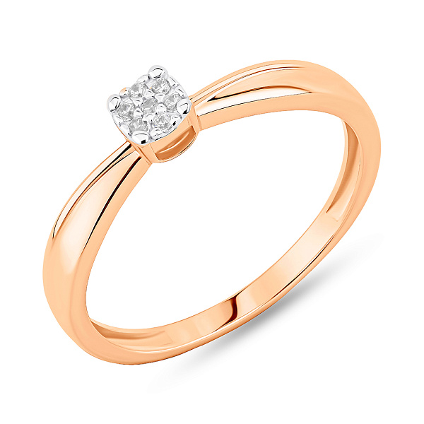 Кольцо из красного золота с фианитами (арт. 141334) – изображение 1