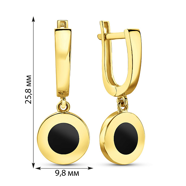 Сережки з золота з емаллю (арт. 1091123жеч) – зображення 2