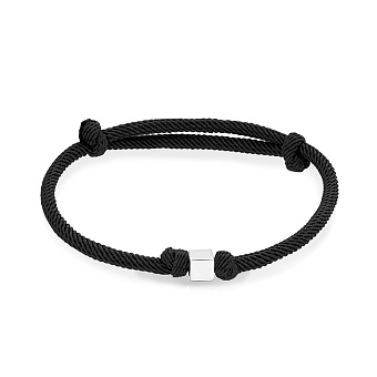 Браслет на черной нити с золотой вставкой (арт. 340068бч)