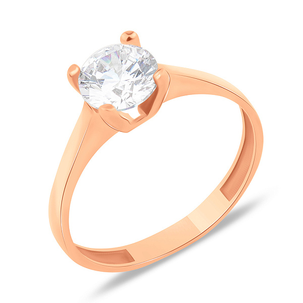 Золотое кольцо с фианитом (арт. 153746) – изображение 1