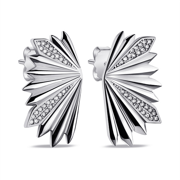 Серебряные серьги с фианитами (арт. 7518/7025) – изображение 1