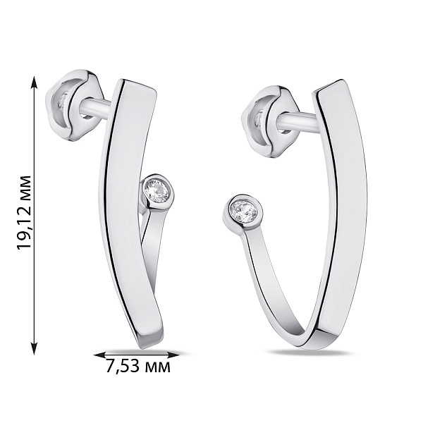 Серьги из серебра с фианитами (арт. 7518/516сп) – изображение 2