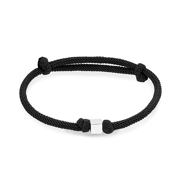 Браслет на черной нити с золотой вставкой (арт. 340068бч) – изображение 1