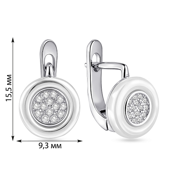 Серебряные серьги с керамикой (арт. 7502/2169710кмб) – изображение 2