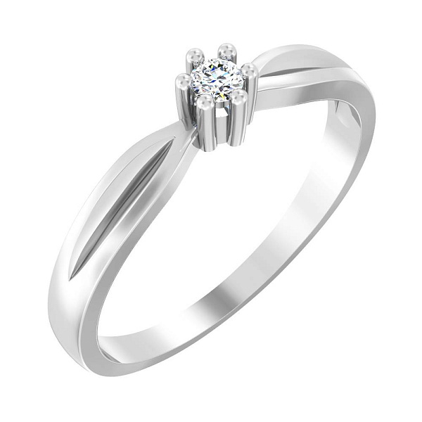 Золотое помолвочное кольцо с бриллиантом (арт. К011015010б) – изображение 1