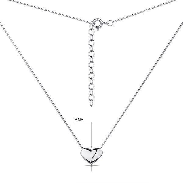 Серебряное колье Сердце без камней (арт. 7507/549) – изображение 3