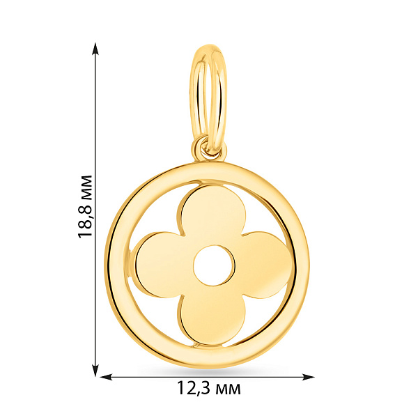 Подвес "Клевер" из желтого золота (арт. 423479ж) – изображение 2