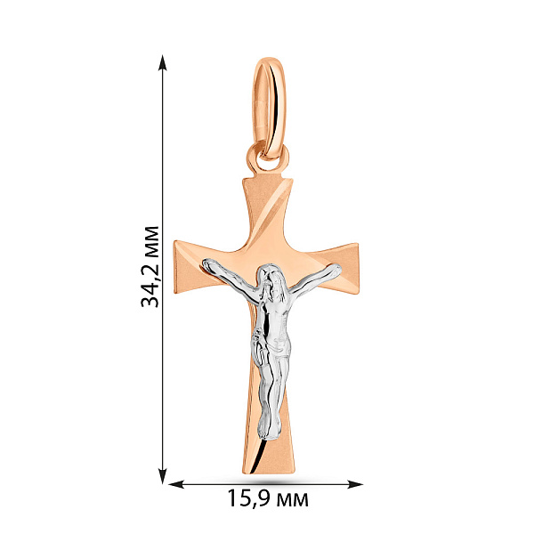 Золотой нательный крестик с распятием (арт. 500675) – изображение 4