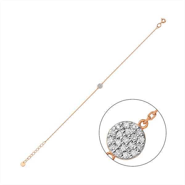 Золотий браслет з діамантами (арт. Б011480010) – зображення 1
