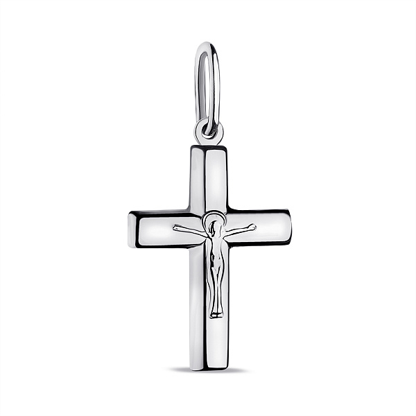 Серебряный нательный крестик с распятием (арт. 7504/2-6072.0.2) – изображение 1