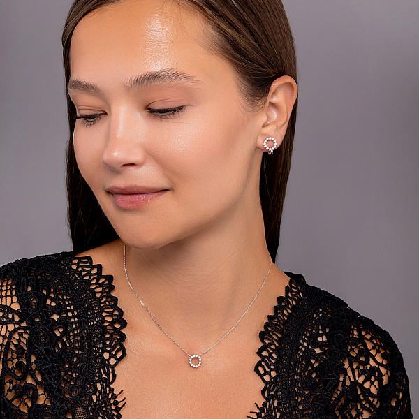 Золоті сережки з діамантами (арт. С011538040б) – зображення 3