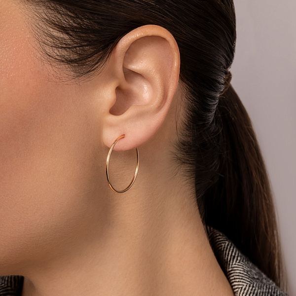 Сережки-кільця з червоного золота (арт. 122200/25) – зображення 4