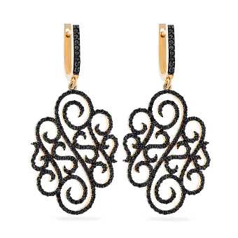 Золоті сережки з фіанітами (арт. 102984жч)