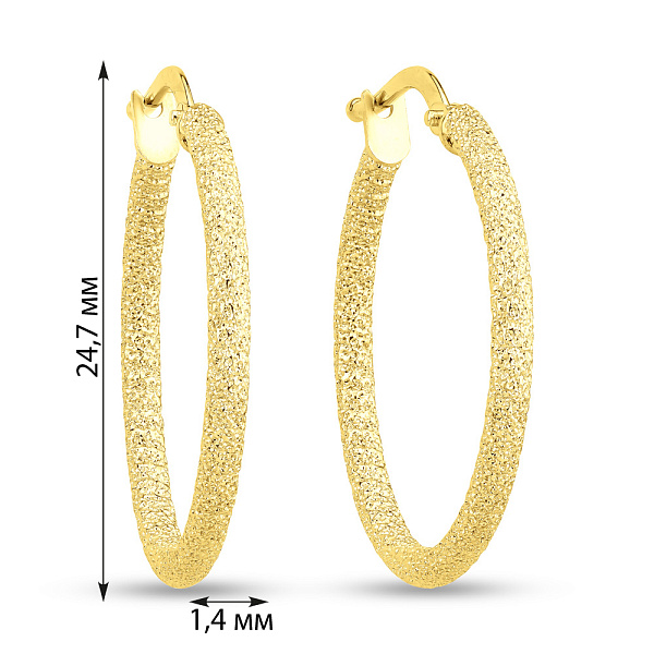 Золотые серьги-кольца (арт. 1091203/25ж) – изображение 4