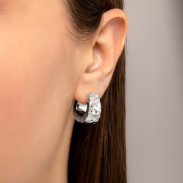 Серьги-кольца из белого золота Francelli (арт. 1091862/15б) – изображение 2