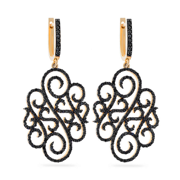 Золоті сережки з фіанітами (арт. 102984жч) – зображення 1