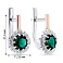 Серебряные серьги с изумрудом и фианитами (арт. 7202/222Измсп) – изображение 2