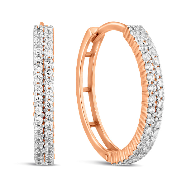 Золоті сережки-конго з фіанітами (арт. 110252) – зображення 1