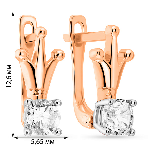 Детские серьги из золота Корона с фианитами (арт. 107905кб) – изображение 2