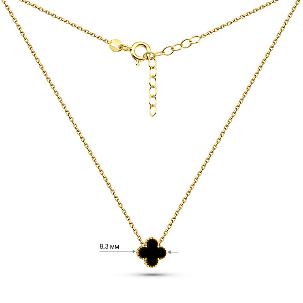 Кольє з жовтого золота з оніксом (арт. 352773/8жо) – зображення 3