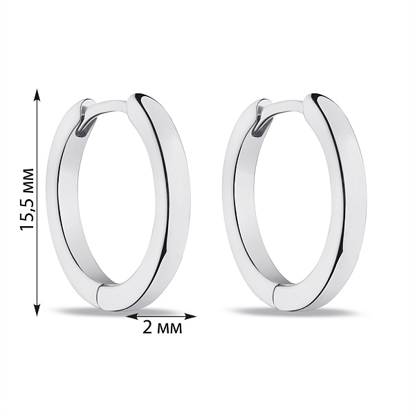 Серьги-кольца из серебра (арт. 7502/2334/15) – изображение 2