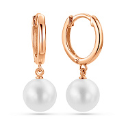 Фото Серьги из красного золота с жемчугом (арт. 1101254)