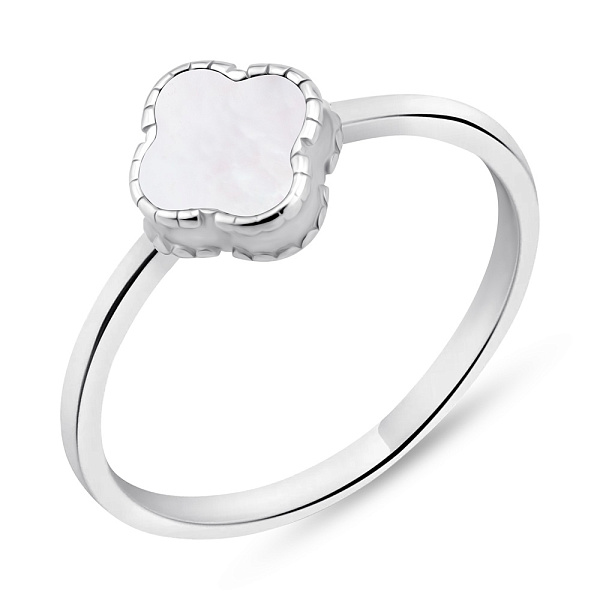 Серебряное кольцо Клевер с перламутром (арт. 7501/610/6пкп) – изображение 1