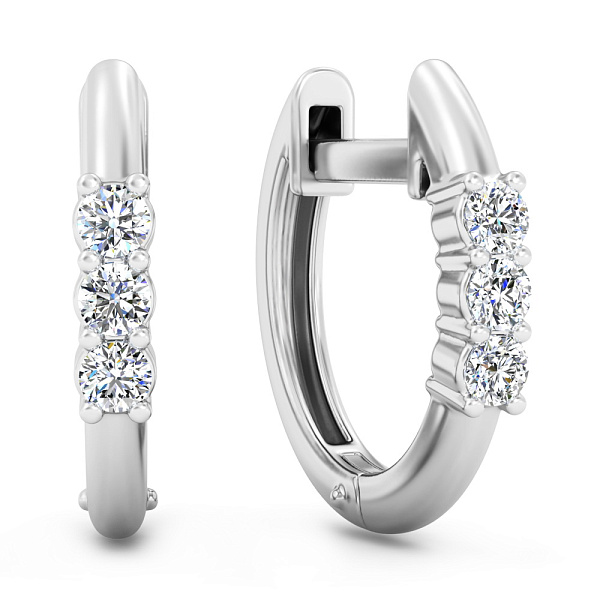 Золотые серьги кольца с бриллиантами (арт. С011703010б) – изображение 1