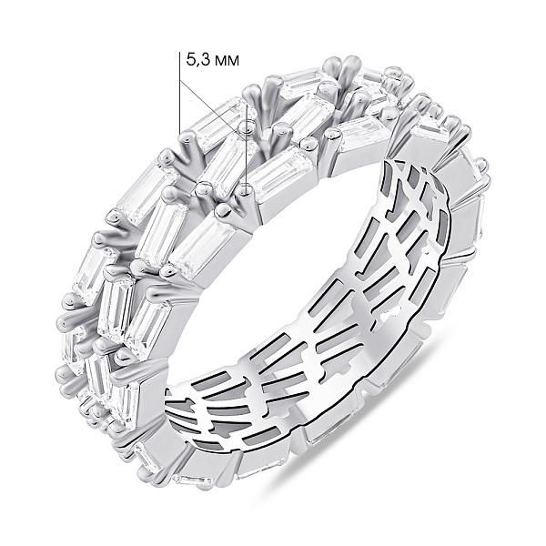 Срібна каблучка з розсипом з фіанітів (арт. 7501/6992) – зображення 5