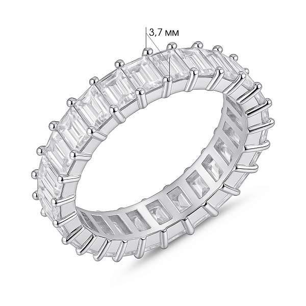 Срібна каблучка з доріжкою з фіанітів (арт. 7501/8221) – зображення 2