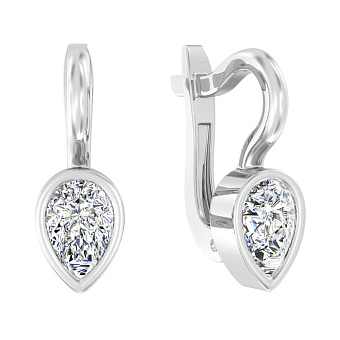 Фото Детские золотые серьги с фианитом (арт. 110499б)