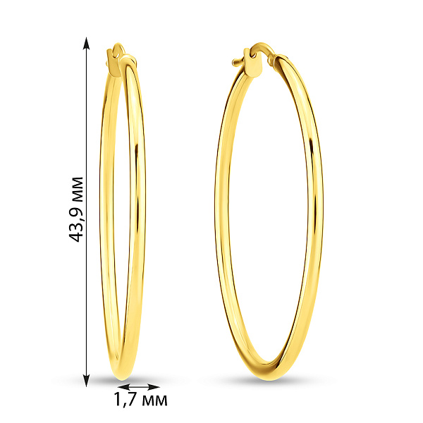 Серьги-кольца из желтого золота (арт. 100742/45ж) – изображение 2