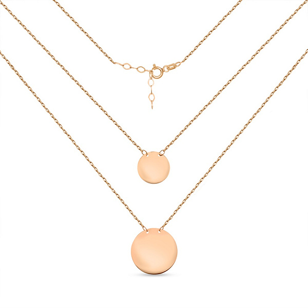 Багатошарове кольє "Монети" з золота (арт. 351959/10) – зображення 2