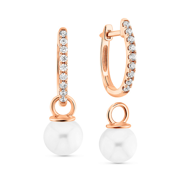 Серьги из красного золота с жемчугом (арт. 2191551101) – изображение 1