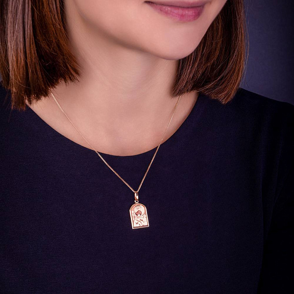 Ладанка з червоного золота Матір Божа Володимирська (арт. 402900В) – зображення 2