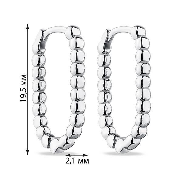 Серьги серебряные без вставок  (арт. 7502/4740) – изображение 2