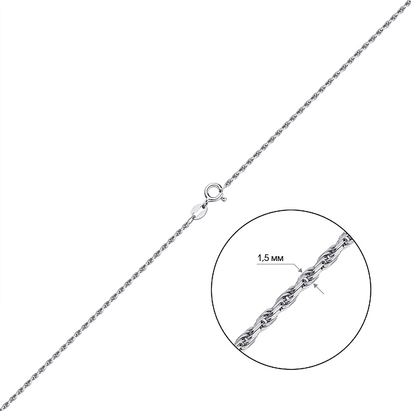 Цепочка серебряная плетения Жгут (арт. 7508/802Р2/45) – изображение 2