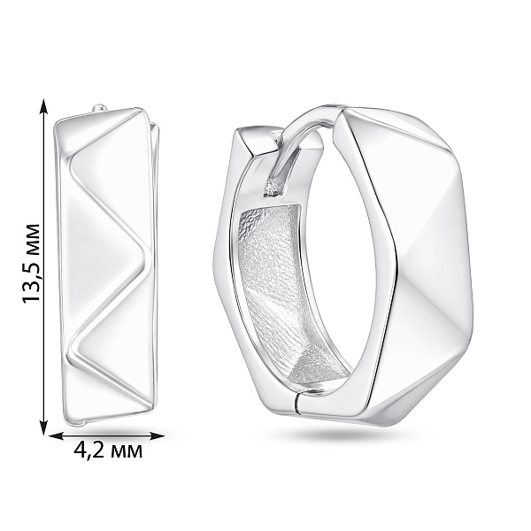 Серебряные серьги-кольца (арт. 7502/10206/15) – изображение 2