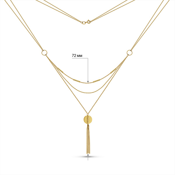 Кольє Francelli з жовтого золота без каміння (арт. 360318/3жм) – зображення 3