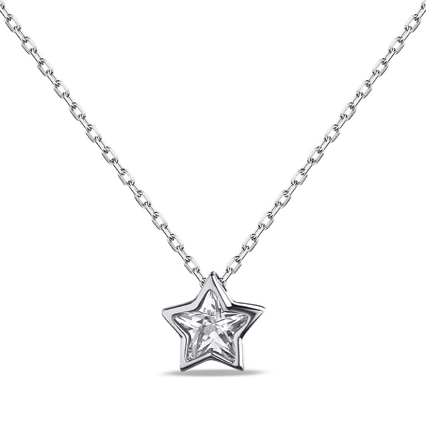 Серебряное колье Звезда с фианитом (арт. 7507/КЛ2Ф/007) – изображение 1