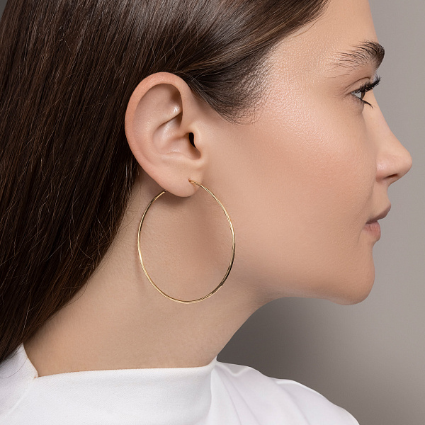 Серьги-кольца из желтого золота (арт. 121902/55ж) – изображение 3