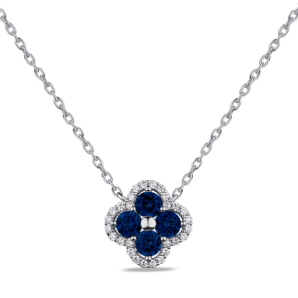 Серебряное колье Клевер с альпинитами и фианитами (арт. 7507/1846ас) – изображение 1
