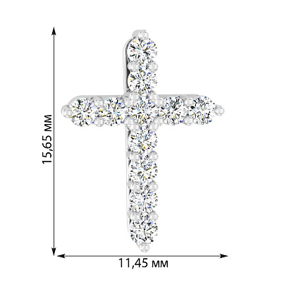 Золотий хрестик з діамантами  (арт. П011272030б)