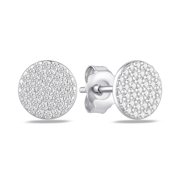 Серебряные пусеты с фианитами (арт. 7518/6286/8) – изображение 1